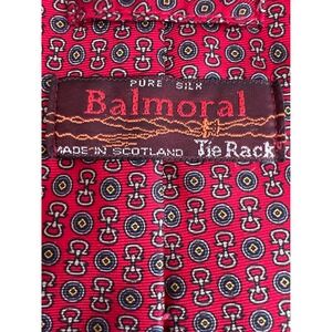 Vintage Scottish Balmoral Pure‎ Silk Necktie Geometric Pattern